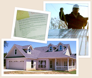 Images of the labor and paperwork that goes into building a Victory custom home.